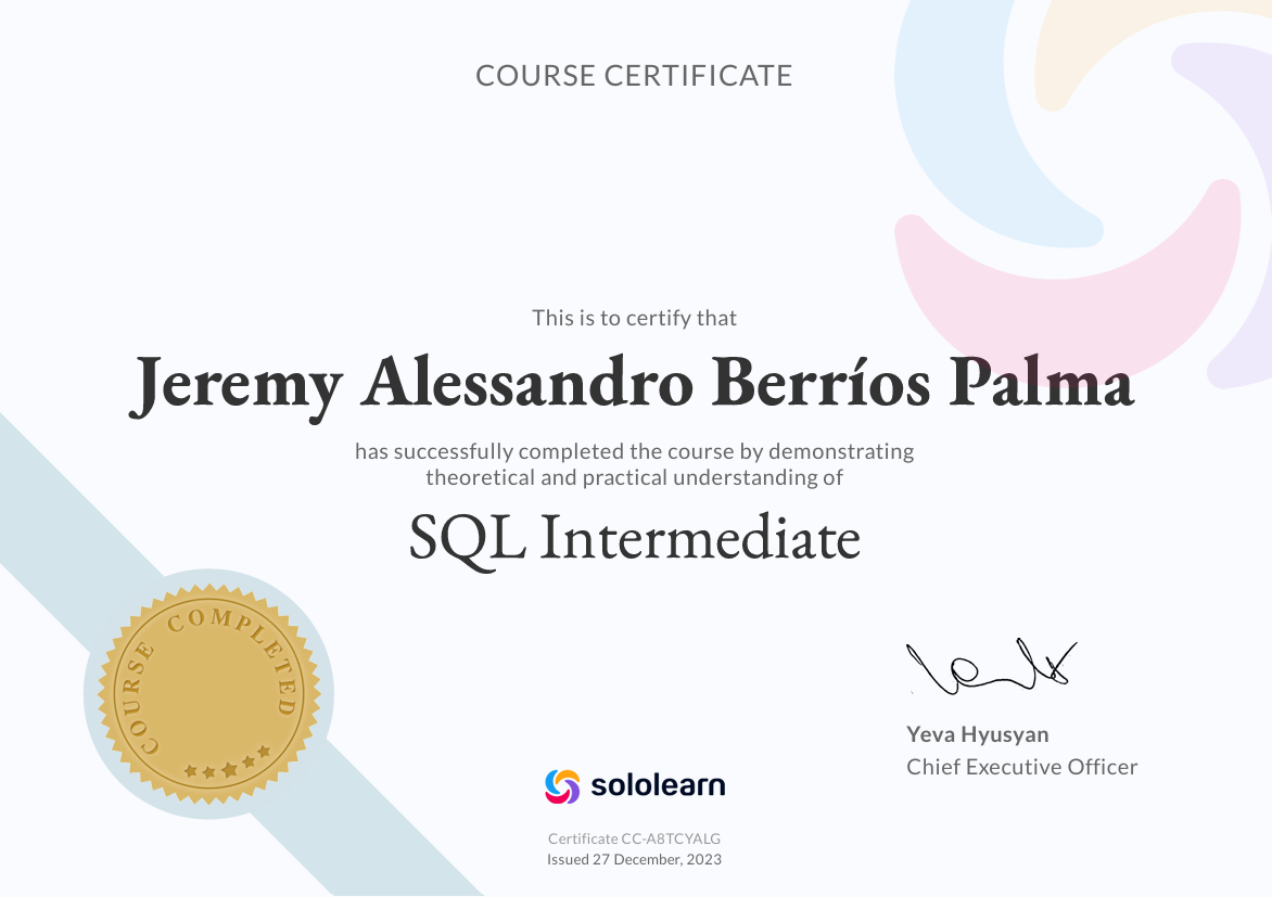 Certificate preview